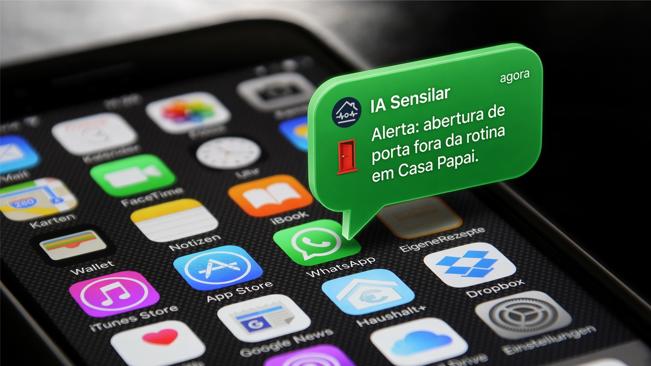 Notificação de alerta de porta no WhatsApp